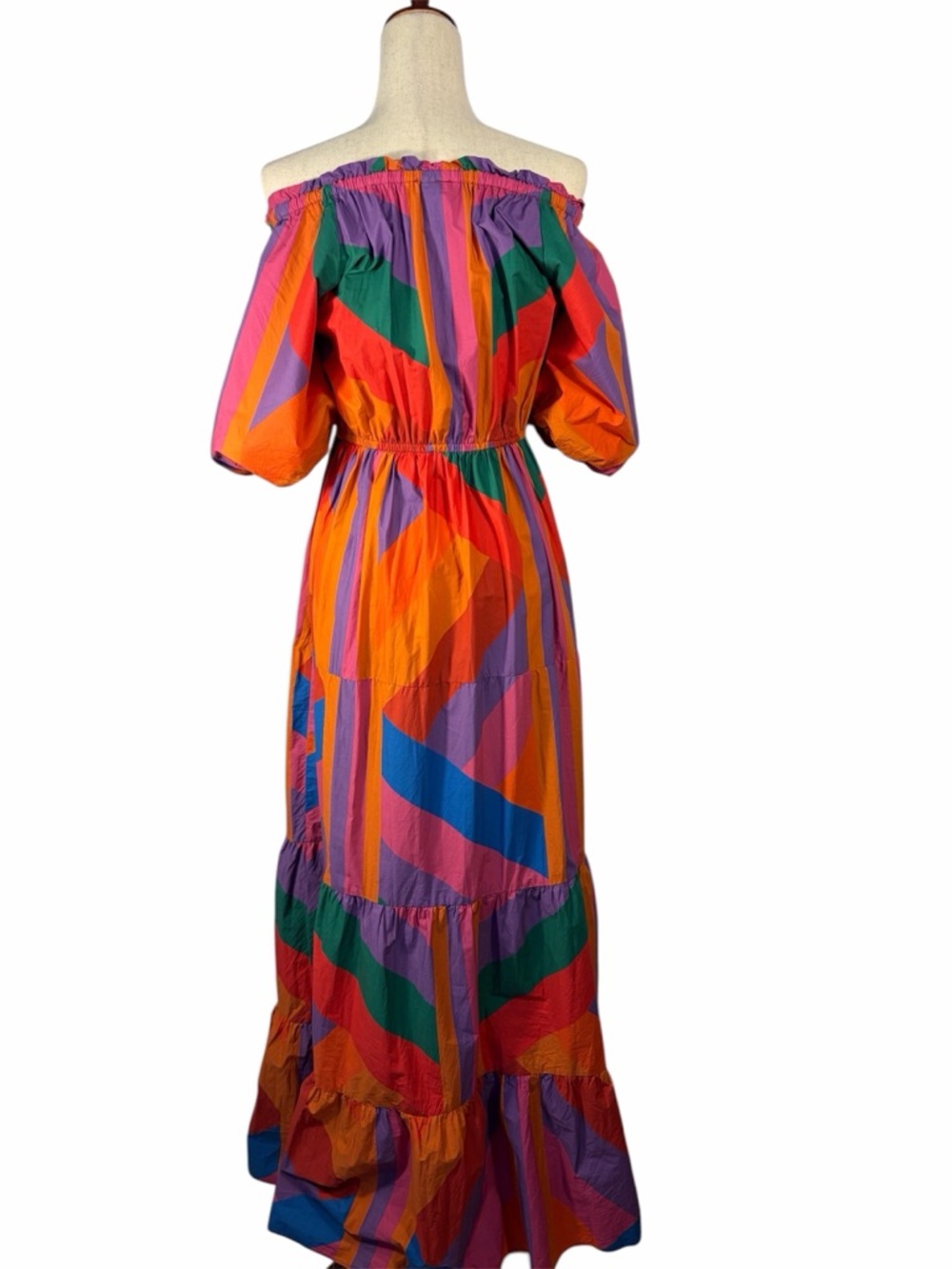 Farm Rio Bright Multicolor Puff-Sleeve Maxi Dress - Picture 3 of 4
